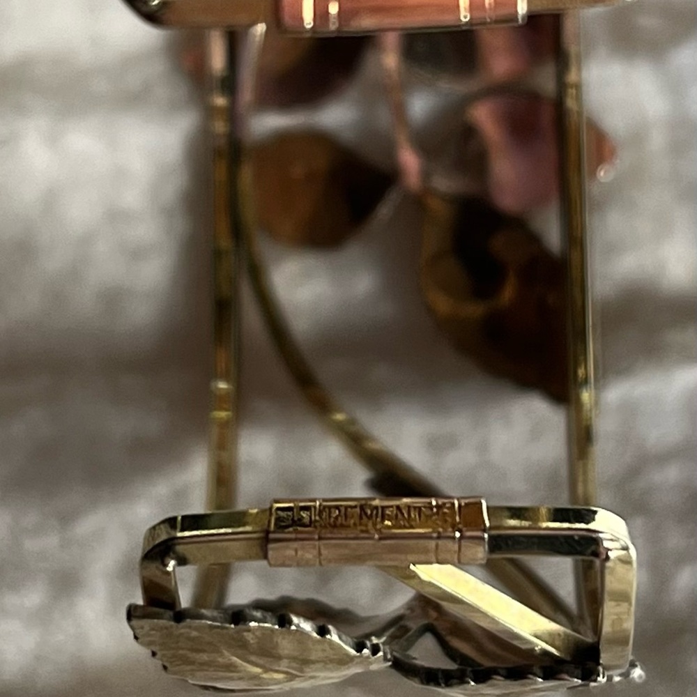 Krementz Vintage bracelet in 14kt gold overlay & rose goldtone. - Picture 5 of 13